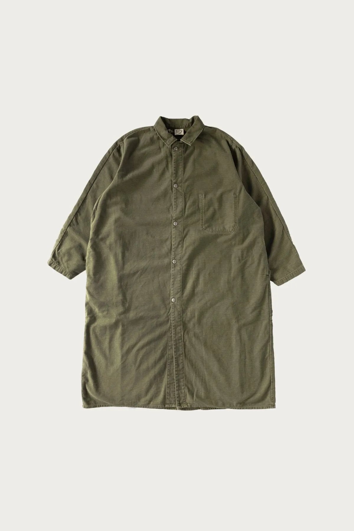 Reverse Sateen Simple Work Coat Vintage Washed - Dark Olive sold by Canoe Club