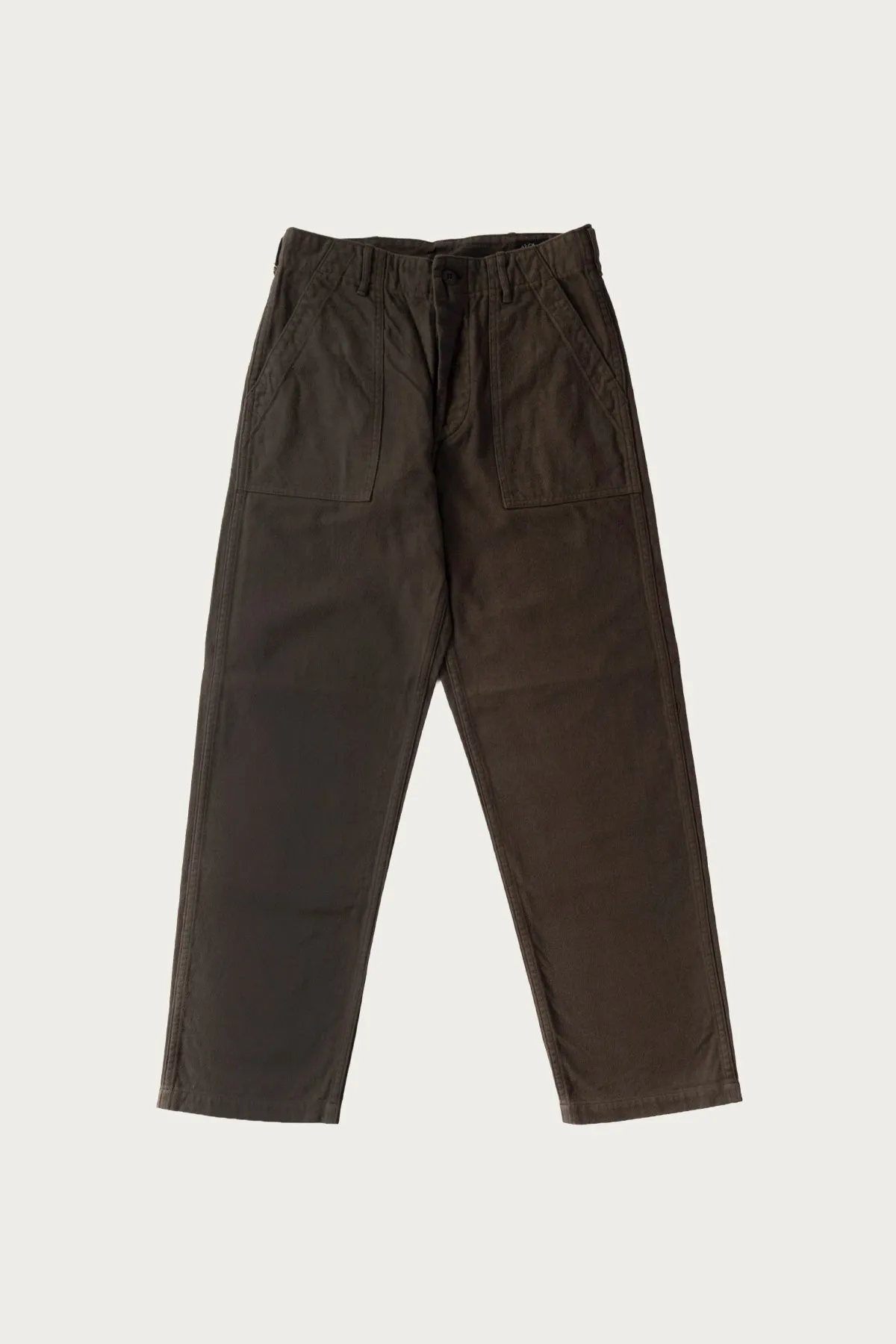 Brushed Flannel US Army Fatigue Pants - Coffee Brown sold by Canoe Club