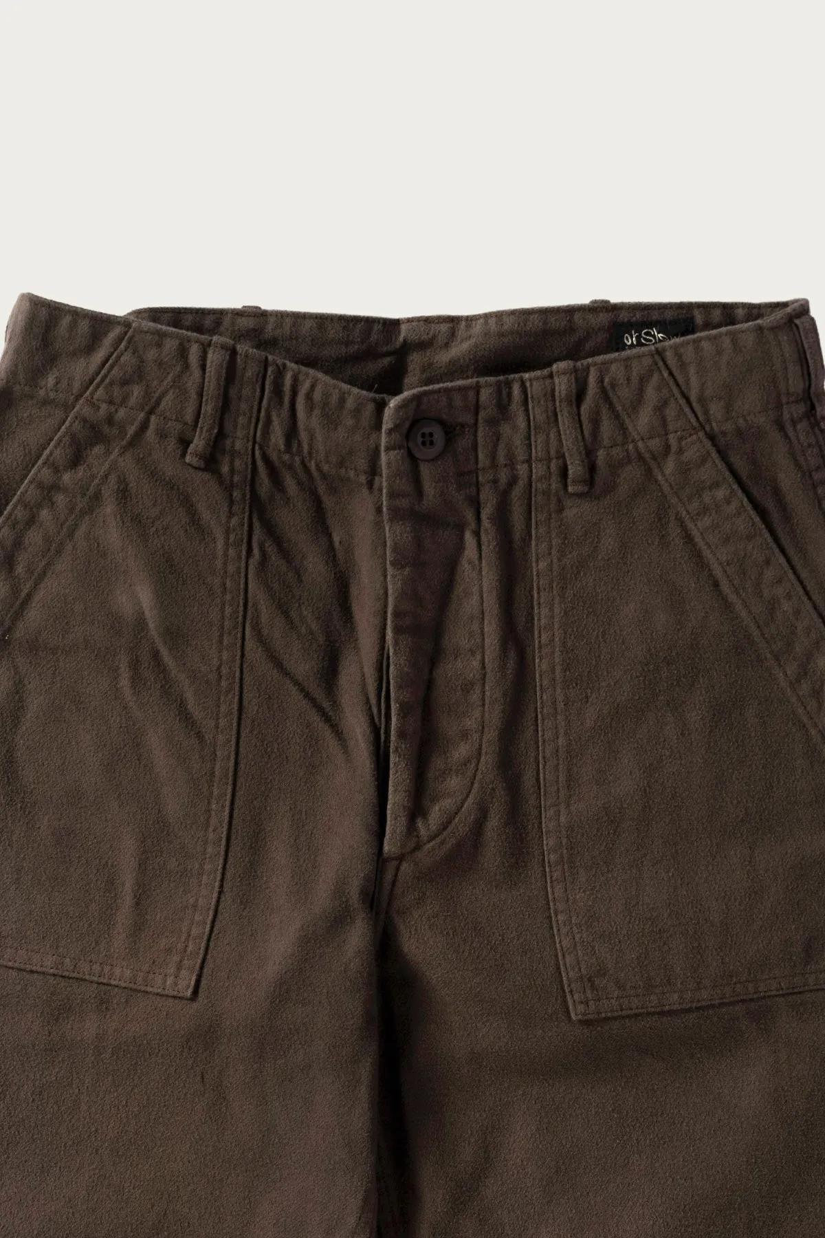 Brushed Flannel US Army Fatigue Pants - Coffee Brown sold by Canoe Club product image thumbnail 2