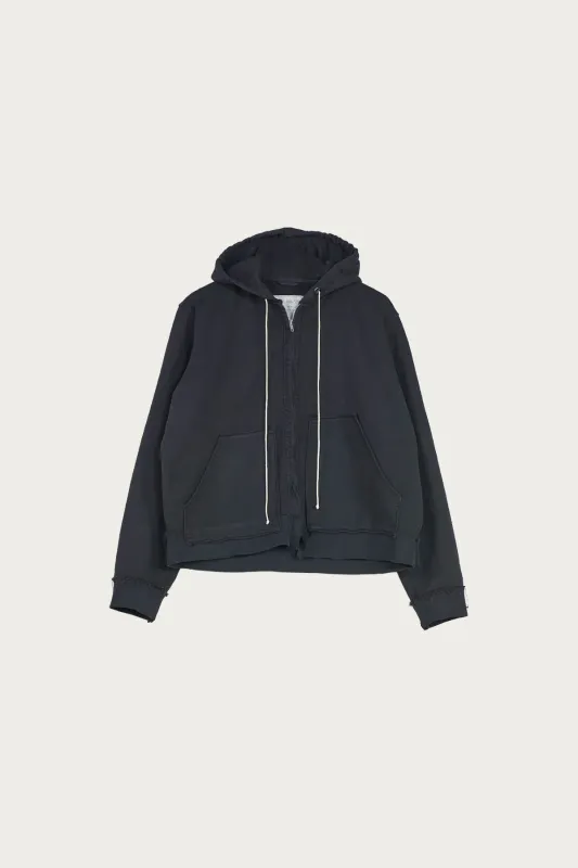 Fitted Zip Hoodie - Black Heavy Sweat made by Camiel Fortgens