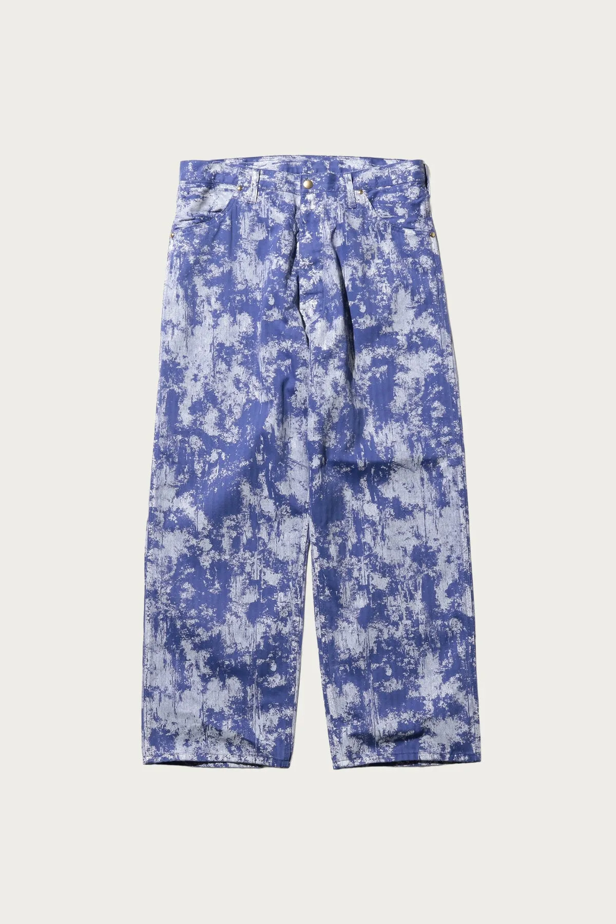P-Pants Pants Supima Herrinbone on Paint Print - Blue sold by Canoe Club