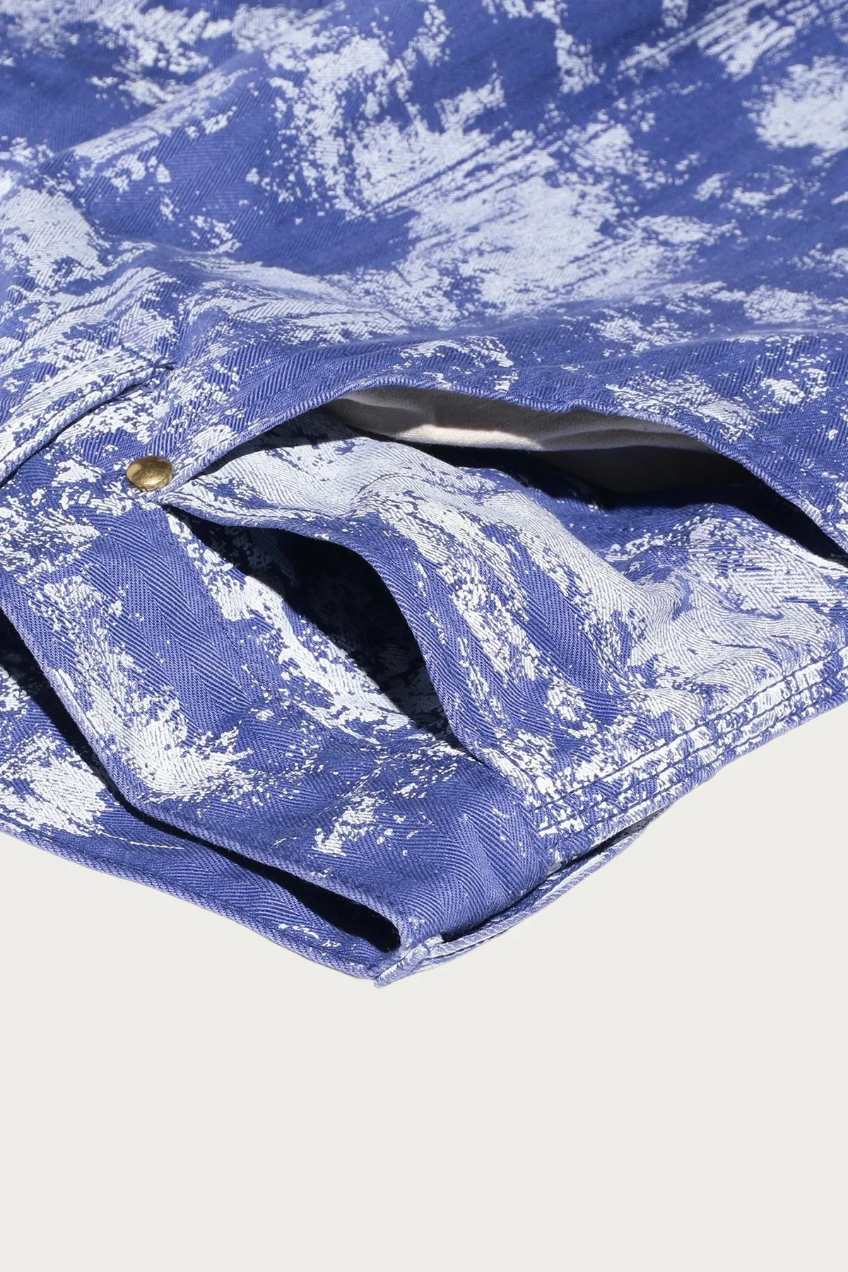 P-Pants Pants Supima Herrinbone on Paint Print - Blue sold by Canoe Club product image thumbnail 4
