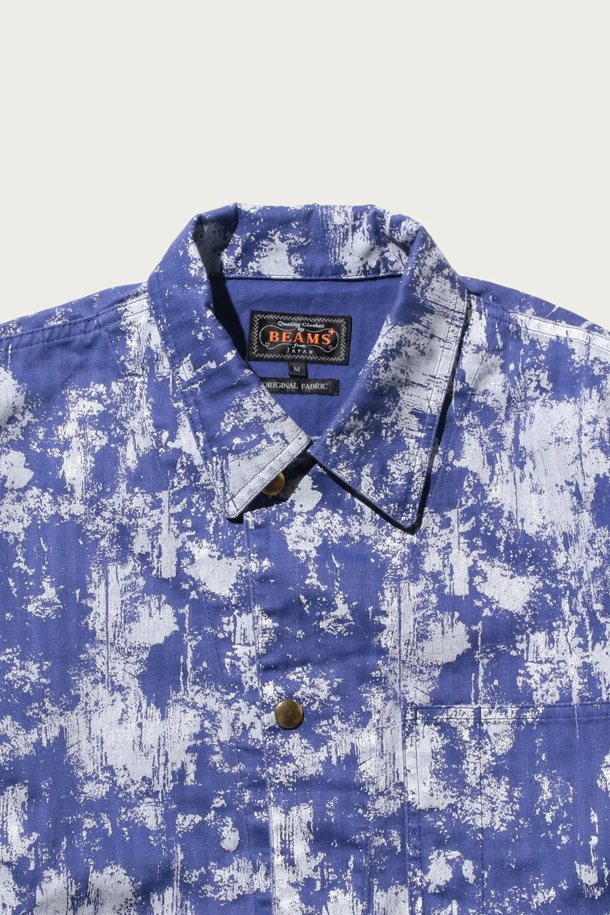 P-Man Jacket Supima Herringbone on Paint Print - Blue sold by Canoe Club product image thumbnail 2