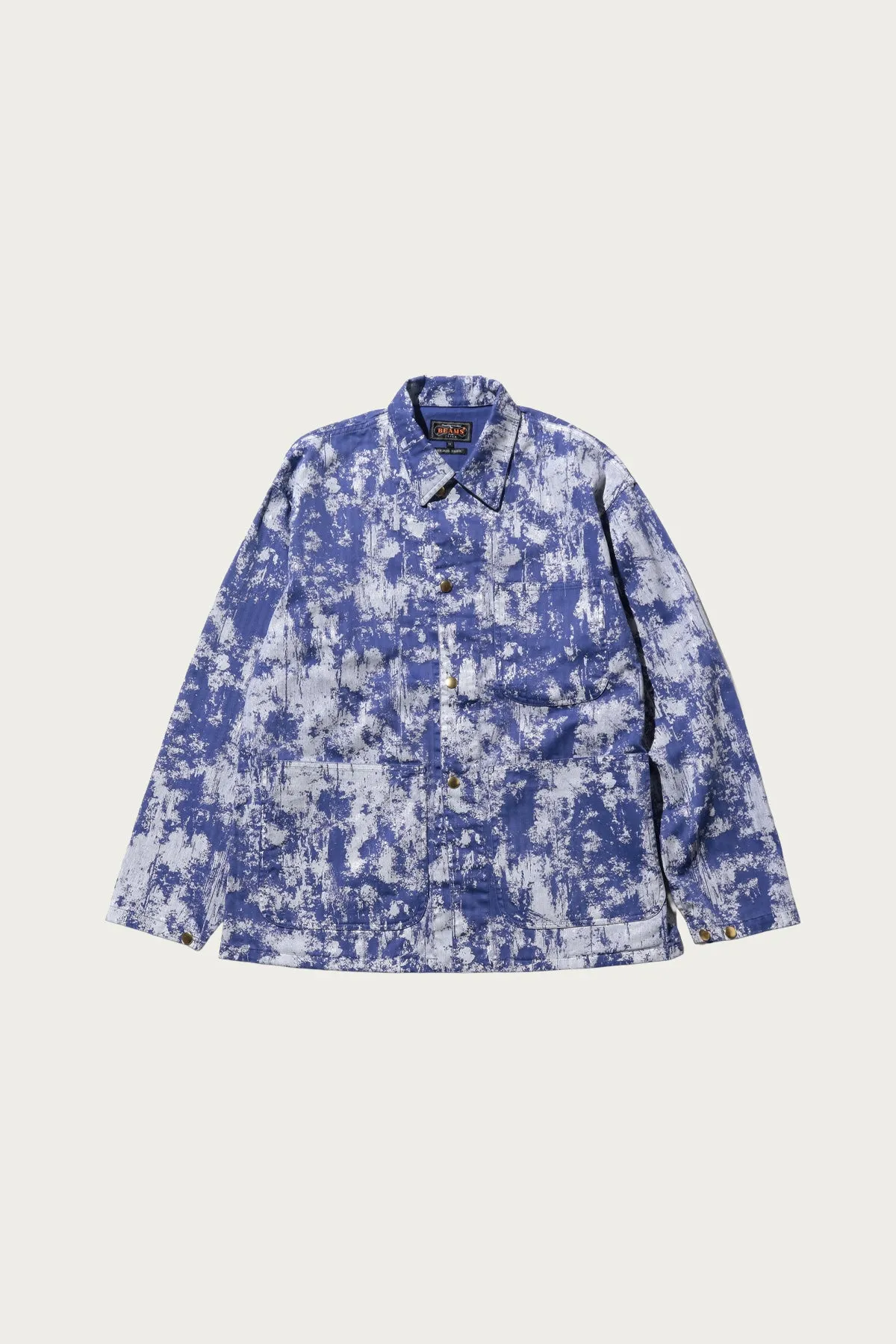 P-Man Jacket Supima Herringbone on Paint Print - Blue sold by Canoe Club