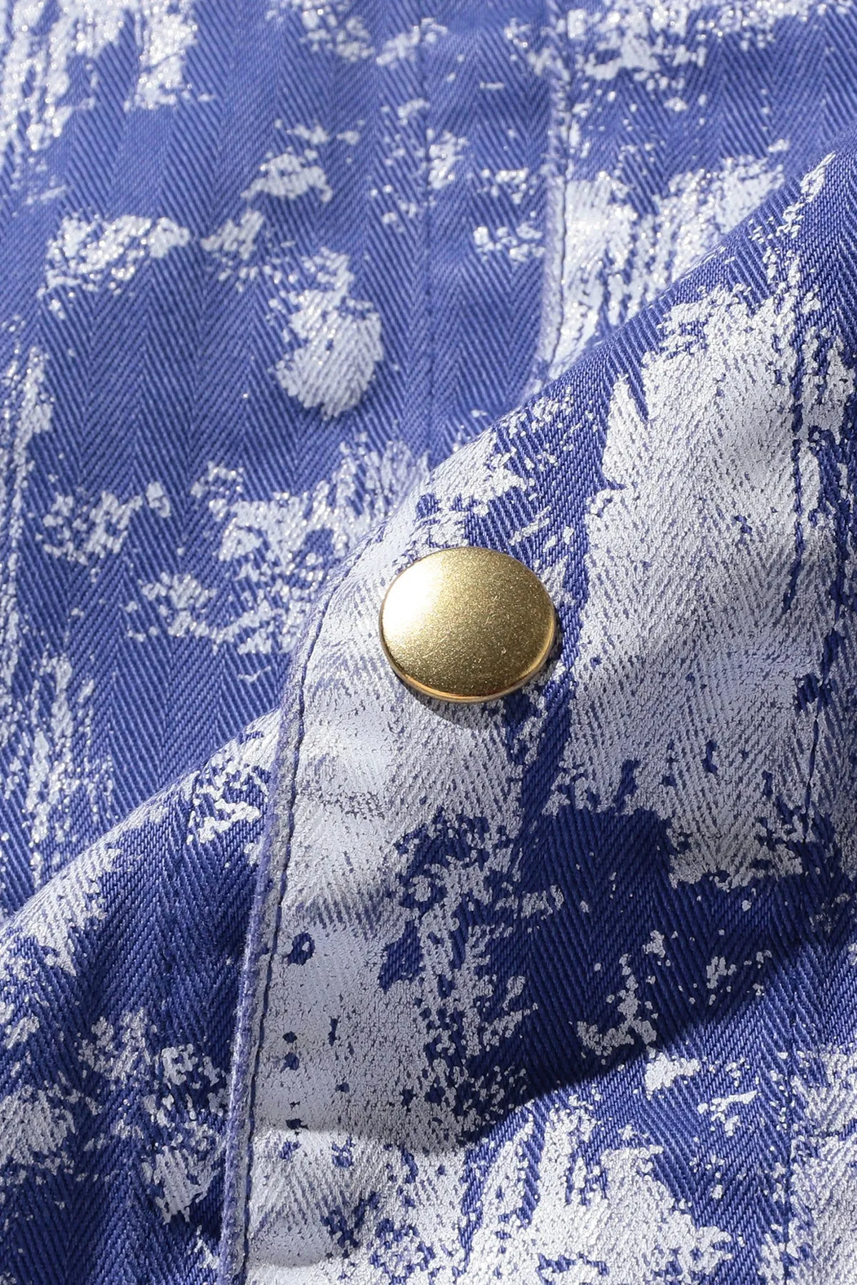 P-Man Jacket Supima Herringbone on Paint Print - Blue sold by Canoe Club product image thumbnail 4