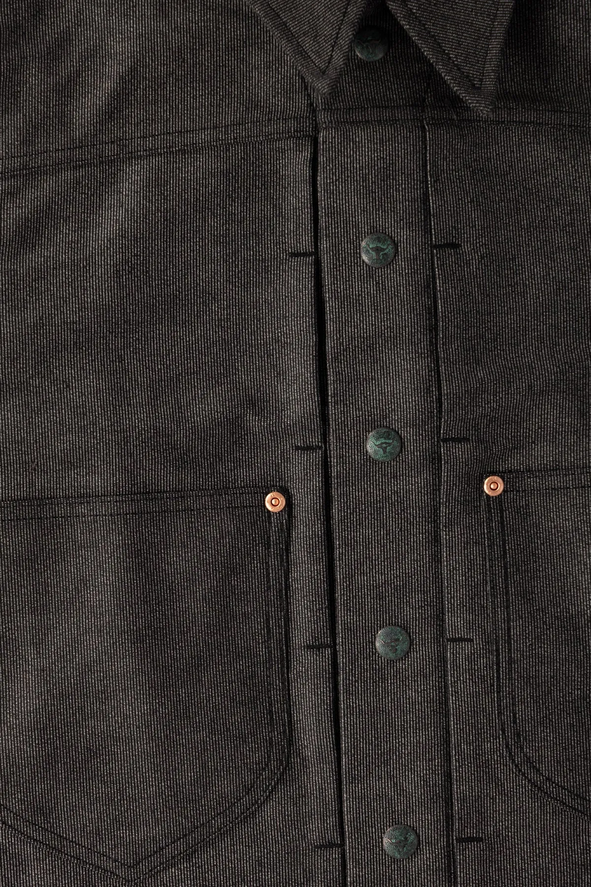 Wabash Stripe Moleskin Ranch Jacket - Charcoal Smoke sold by Canoe Club product image thumbnail 3