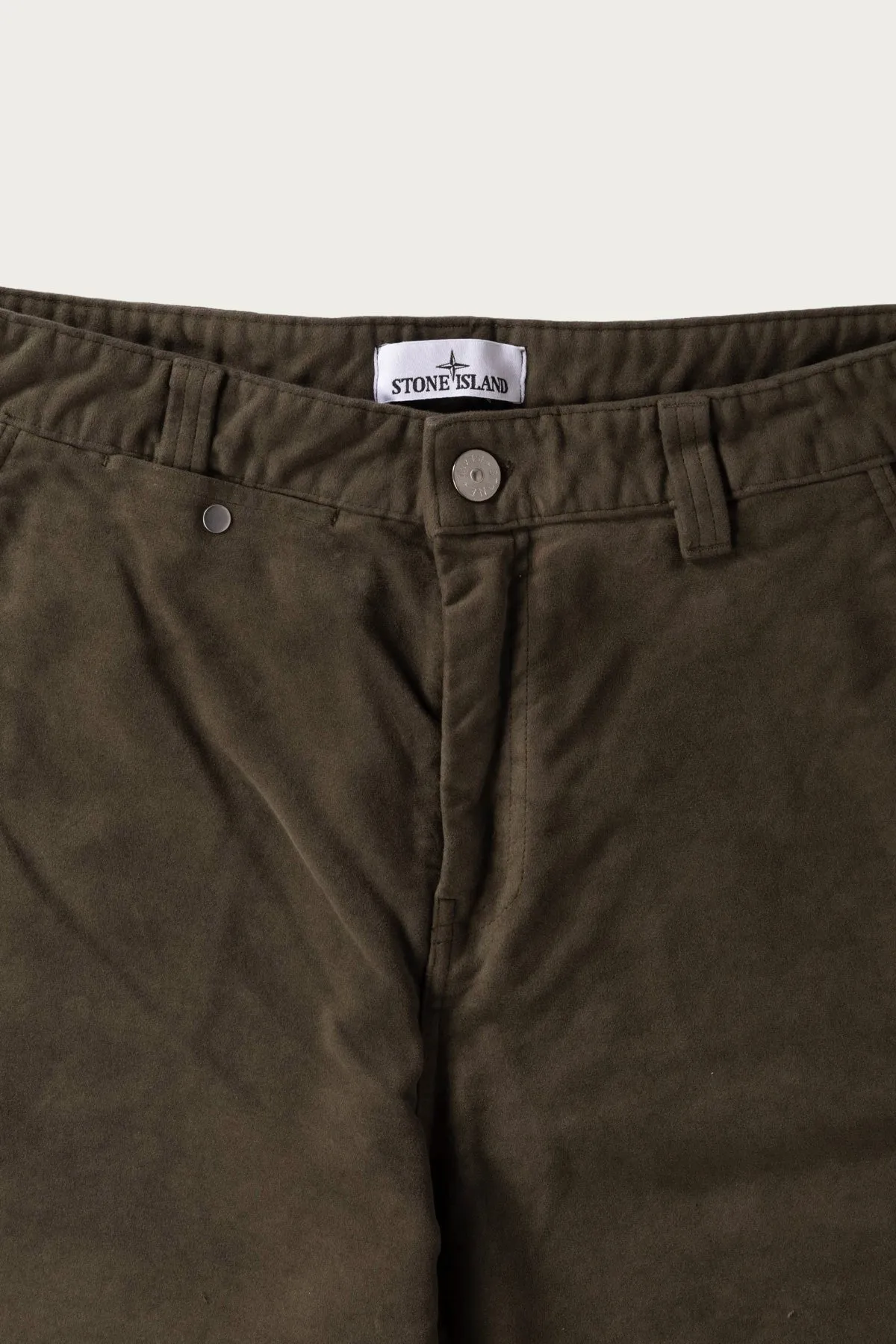 Loose Fit Cotton-Moleksin-TC Trousers - Olive sold by Canoe Club product image thumbnail 2