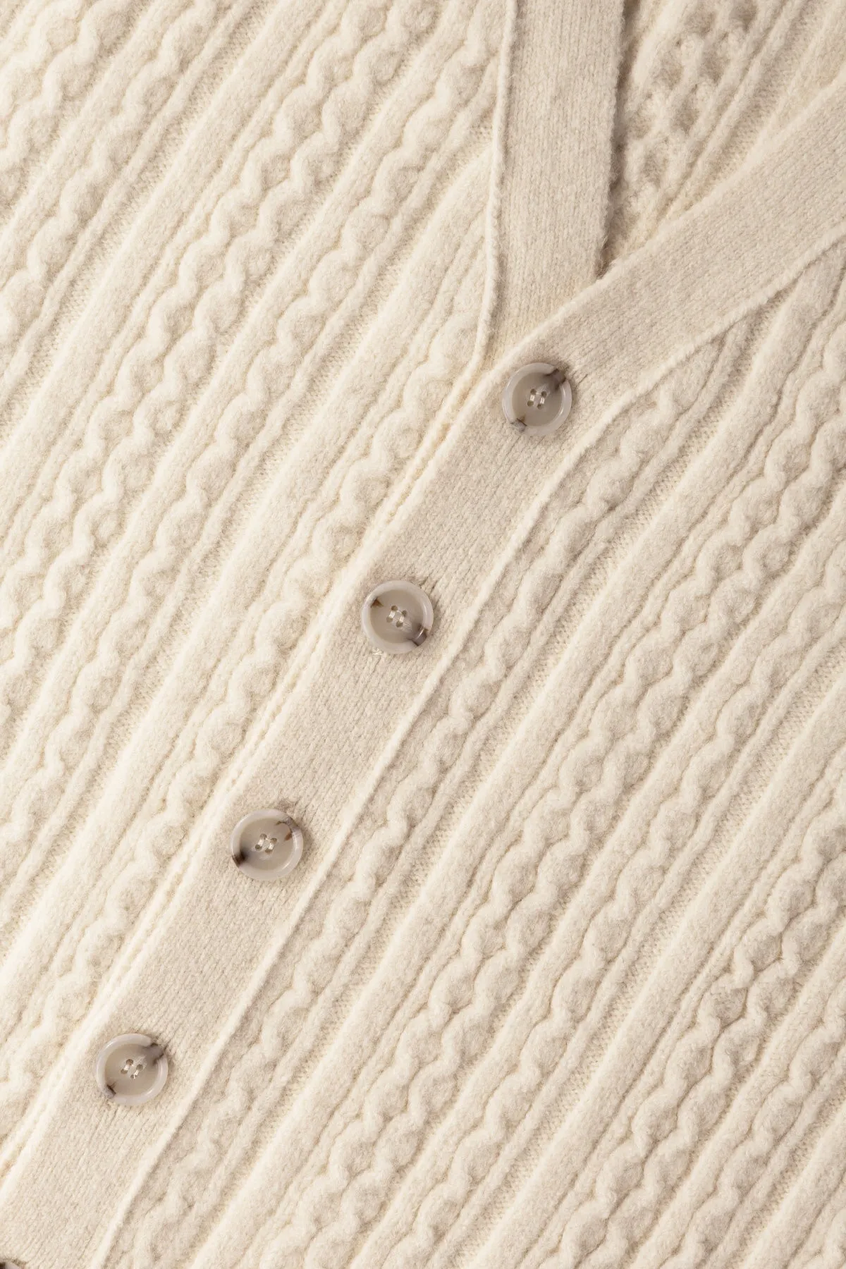 Cable Knit Cardigan - Cream sold by Canoe Club product image thumbnail 3