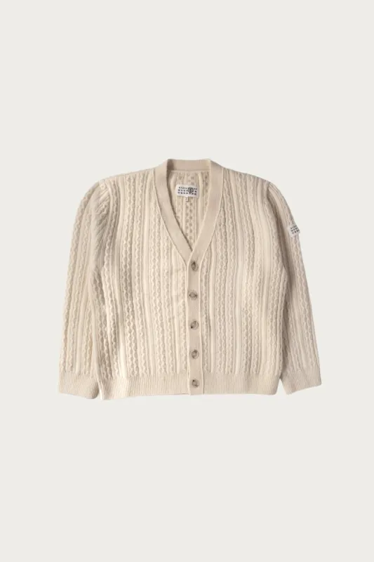 Cable Knit Cardigan - Cream made by Maison Margiela