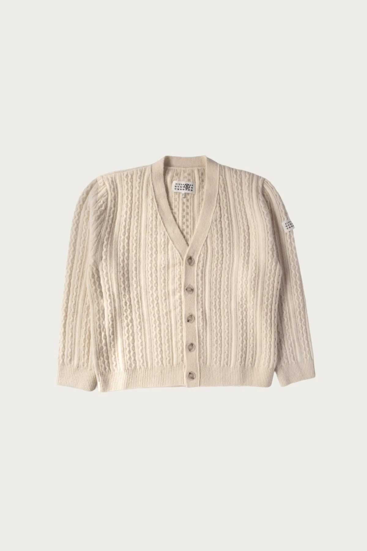 Cable Knit Cardigan - Cream sold by Canoe Club