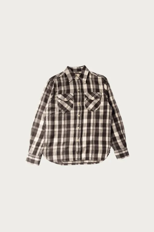 Washed Flannel Workshirt - Night Pitch made by Wythe NY