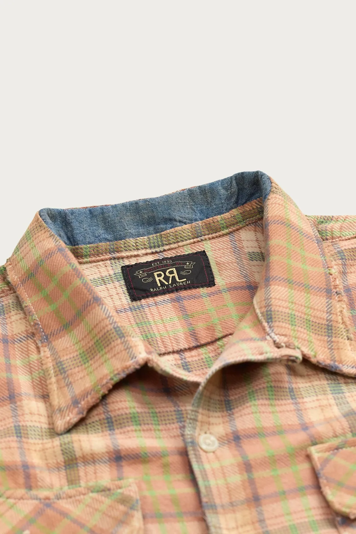 Repaired Plaid Twill Camp Shirt - Orange/Multi sold by Canoe Club product image thumbnail 3