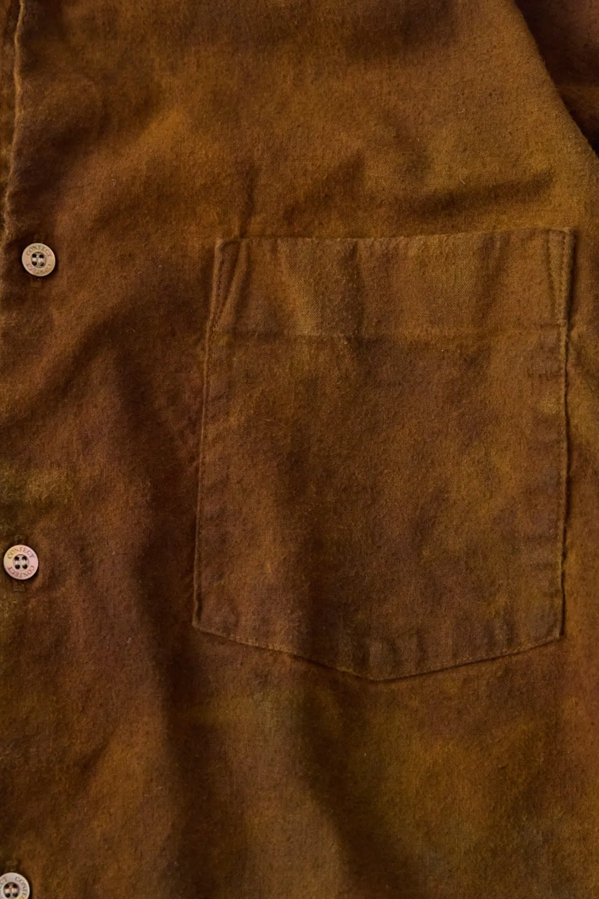 Brushed Uneven Dyed Regular Collar Shirt - Brown sold by Canoe Club product image thumbnail 4
