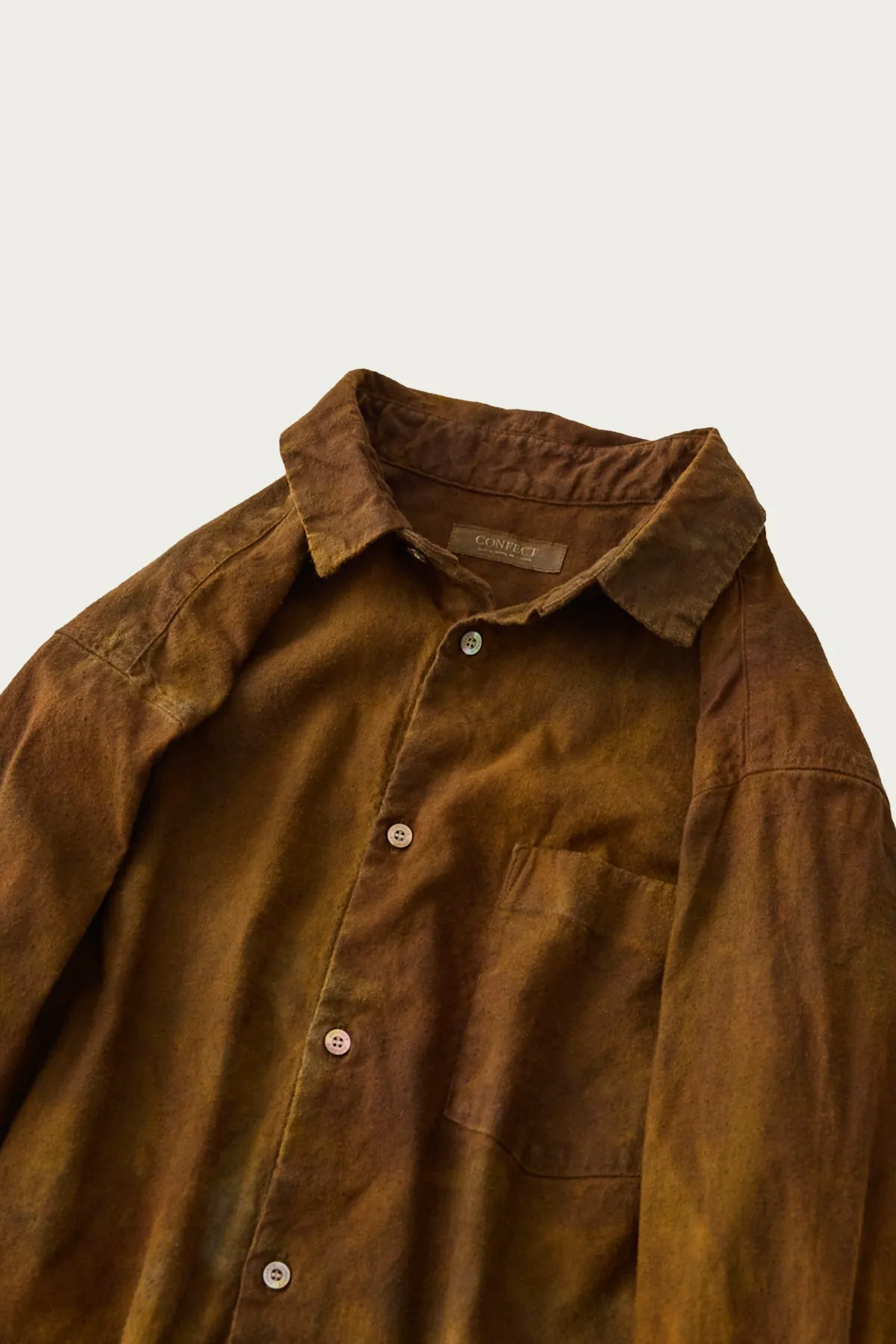 Brushed Uneven Dyed Regular Collar Shirt - Brown sold by Canoe Club product image thumbnail 2