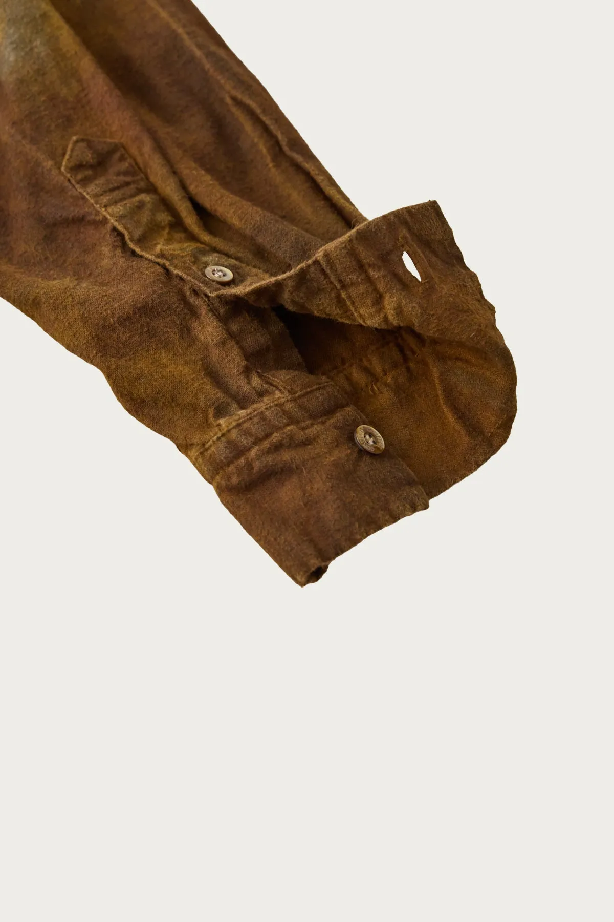 Brushed Uneven Dyed Regular Collar Shirt - Brown sold by Canoe Club product image thumbnail 3