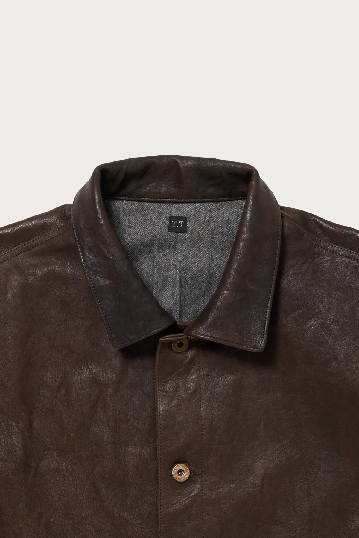 Lot. 804 Leather Jacket c. 1930s - Mud Dyed Brown sold by Canoe Club product image thumbnail 3