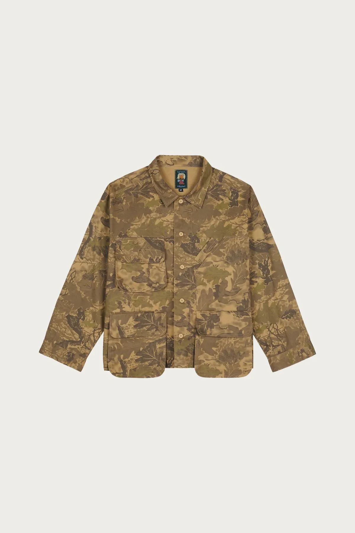 Twill Military Shirt Jacket - Leaf Camo sold by Canoe Club