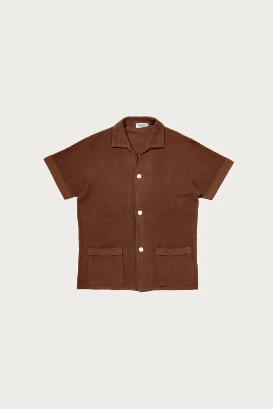 Cotton Pile Beach Shirt - Brown made by The Real McCoy's