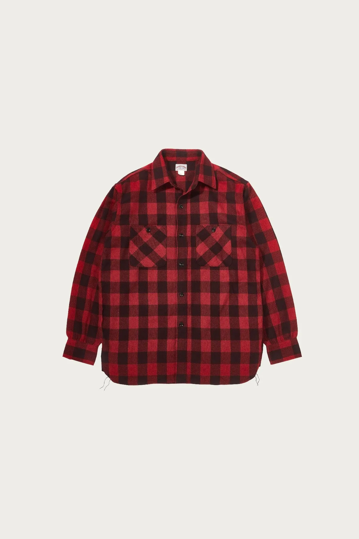 8HU Twisted-Yarn Buffalo Check Flannel Shirt - Red/Black sold by Canoe Club