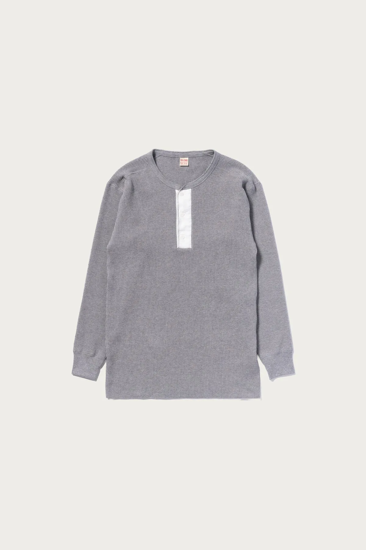 Waffle Thermal Henley Undershirt L/S - Medium Grey sold by Canoe Club