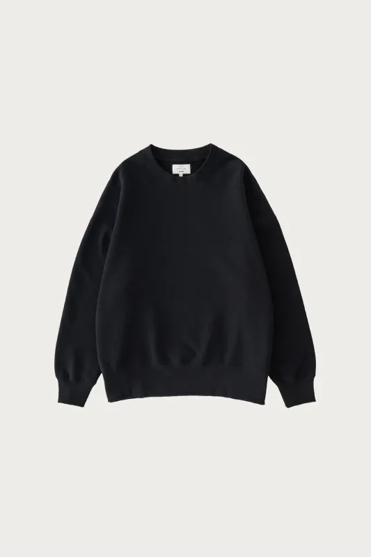 Studio Nicholson x Beams+ Holly Jersey Sweat - Darkest Navy sold by Canoe Club