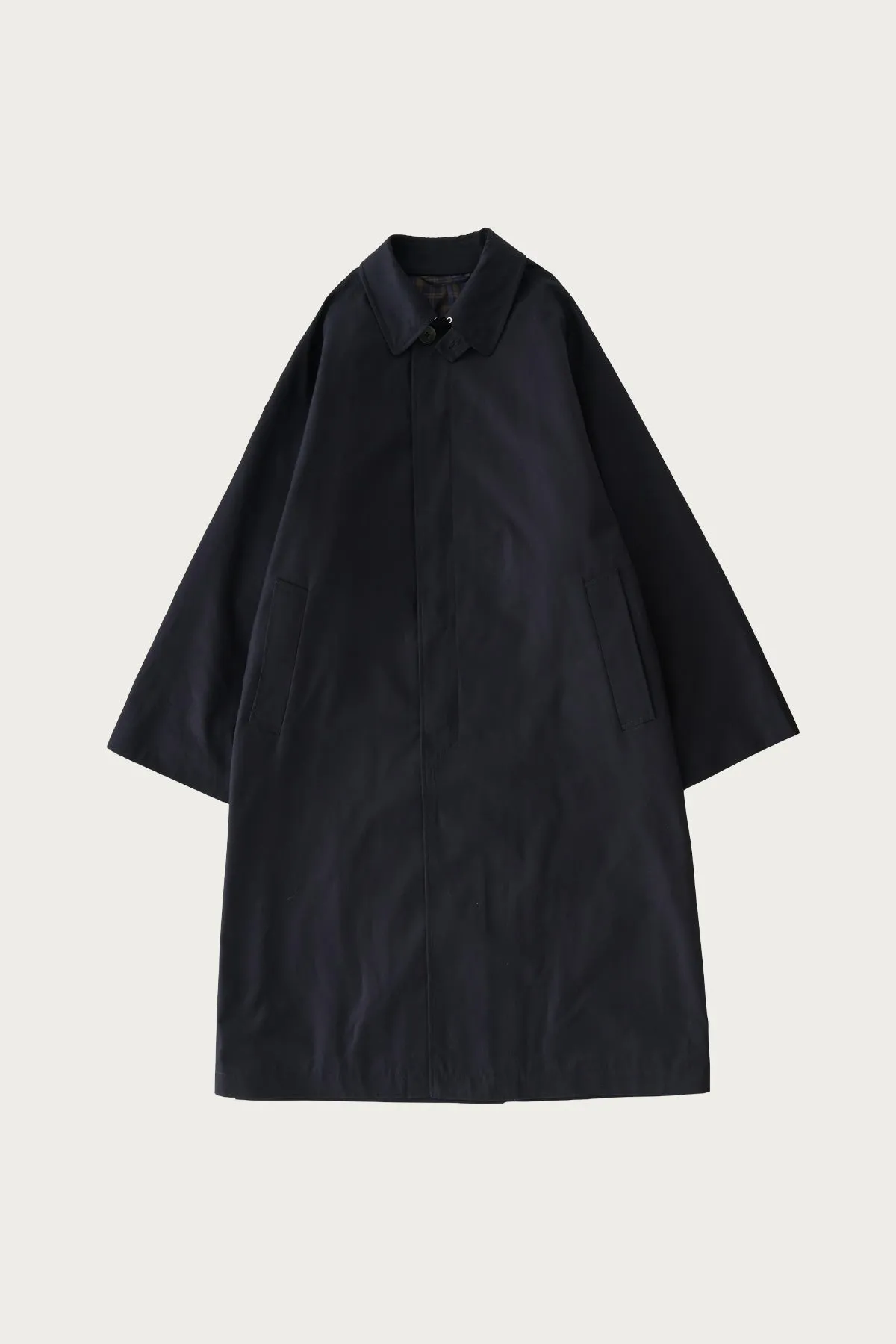 Studio Nicholson x Beams+ Peter Raincoat - Darkest Navy sold by Canoe Club