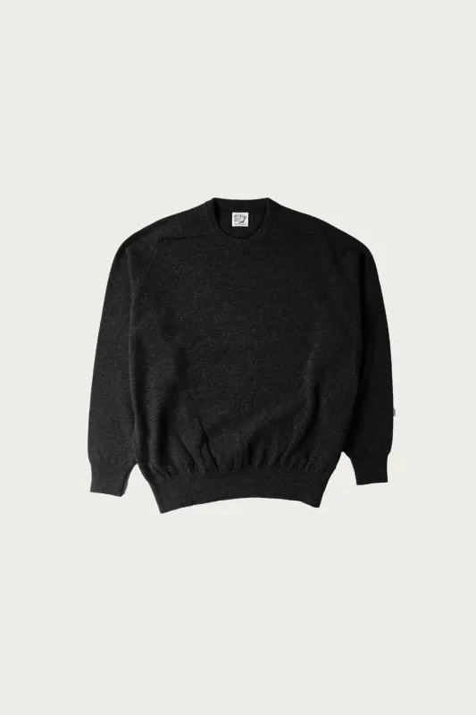 Simple Crew Neck Sweater Crafted in Japan - Charcoal Grey made by orSlow