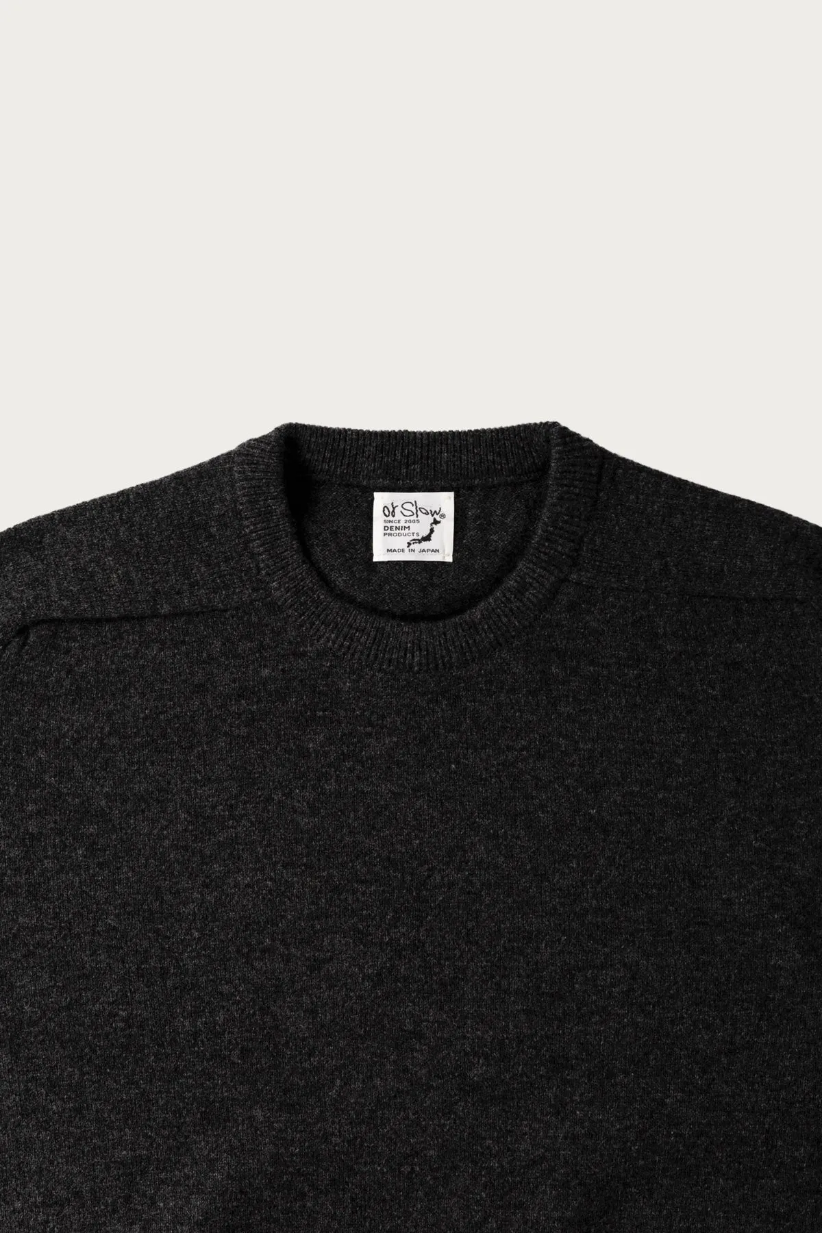 Simple Crew Neck Sweater Crafted in Japan - Charcoal Grey sold by Canoe Club product image thumbnail 2