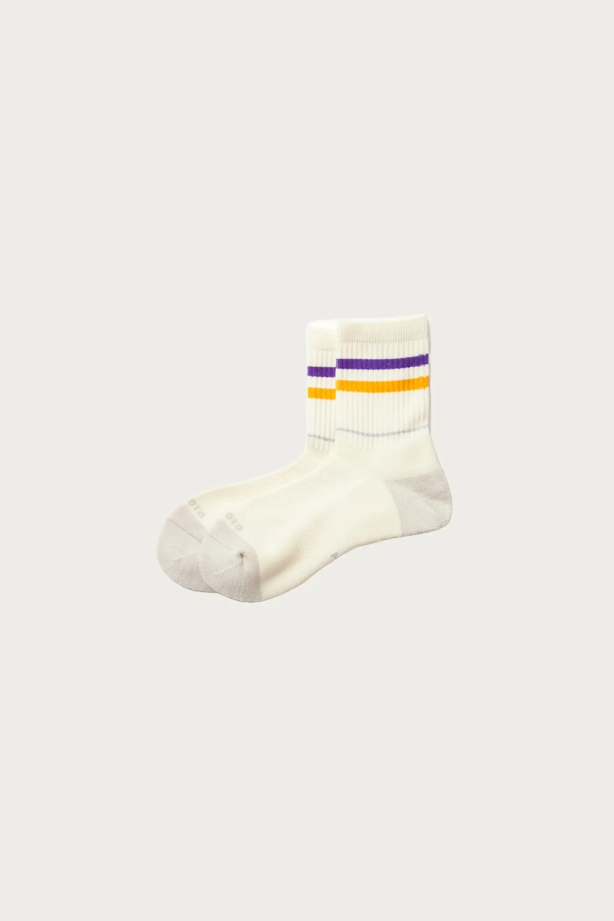 Allrounder "2 Stripe Merino Crew" - Purple/Yellow sold by Canoe Club