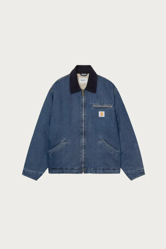 OG Detroit Jacket - Blue/Dark Navy Stone Washed made by Carhartt