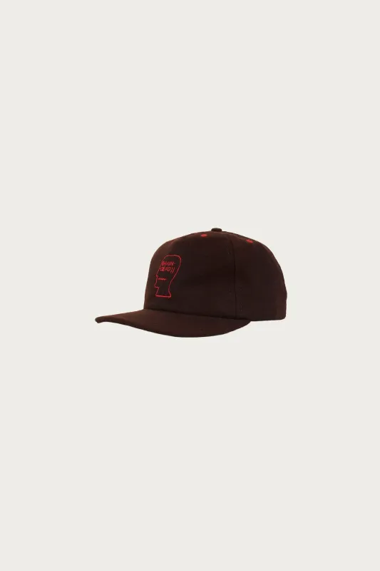 Flannel Logo Head 6 Panel Hat - Brown made by Brain Dead