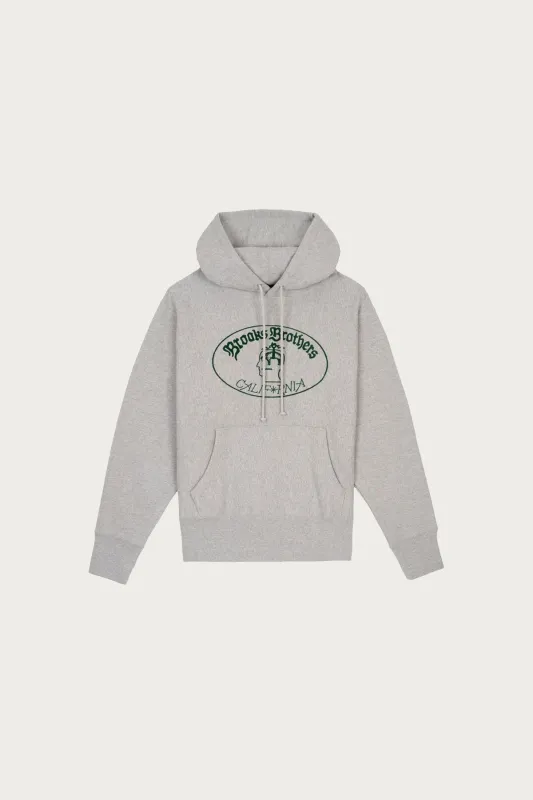 Brain Dead x Brooks Brothers California Logo Hoodie - Heather Gray sold by Canoe Club