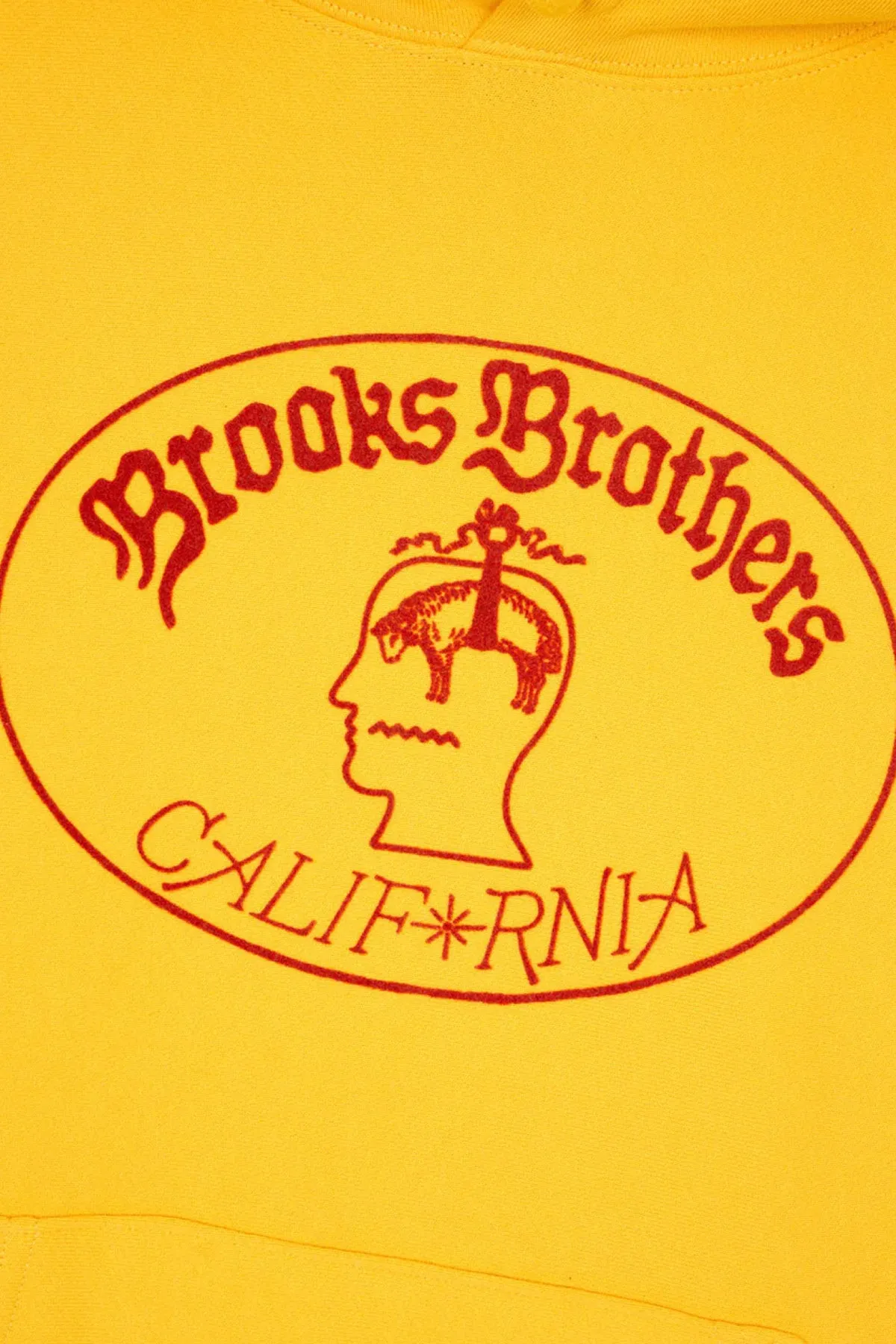 Brain Dead x Brooks Brothers California Logo Hoodie - Yellow sold by Canoe Club product image thumbnail 3