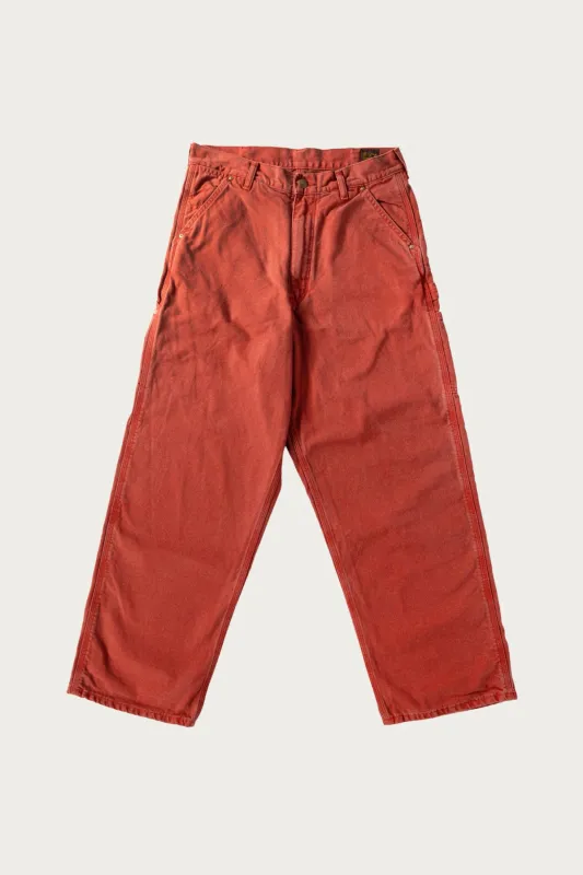 Dad's Fit Oxford Painter Pants - Red sold by Canoe Club