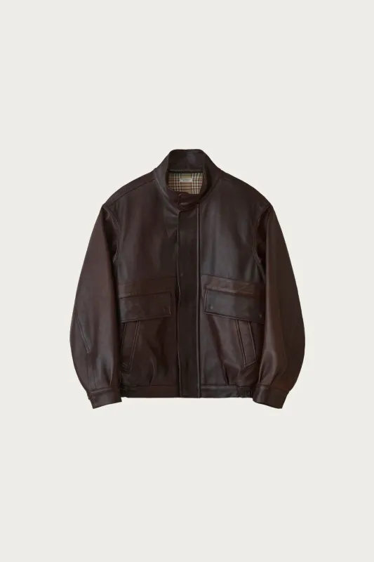 Sheepleather Sporting Blouson - Dark Brown made by Canoe Club