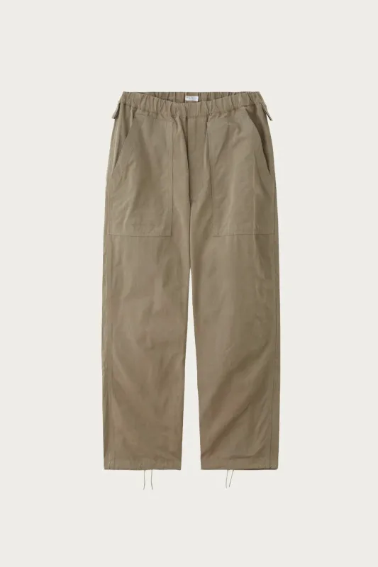 Waxed Cloth String Trousers - Taupe Beige sold by Canoe Club