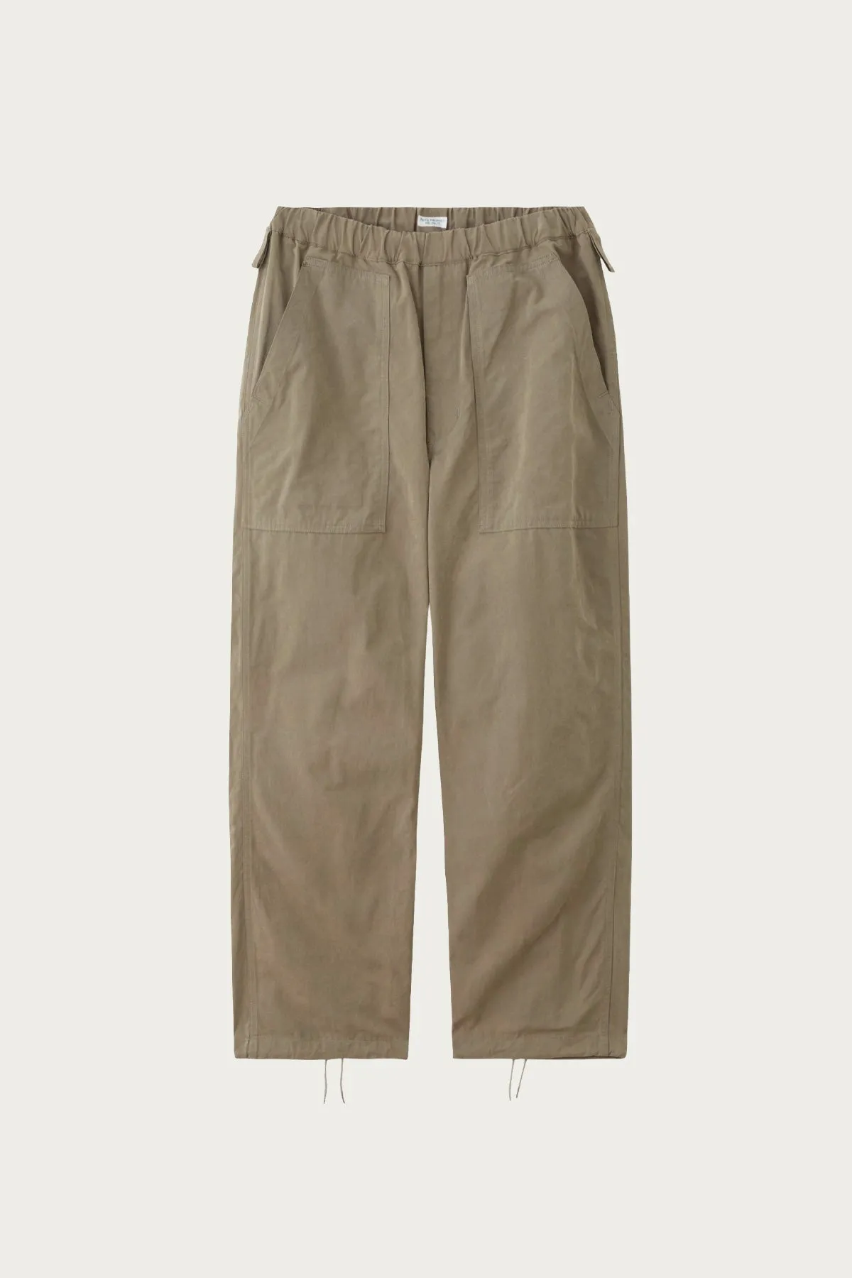 Waxed Cloth String Trousers - Taupe Beige sold by Canoe Club