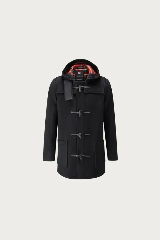 Mid-Length Morris Duffle Coat - Black Stewart sold by Canoe Club