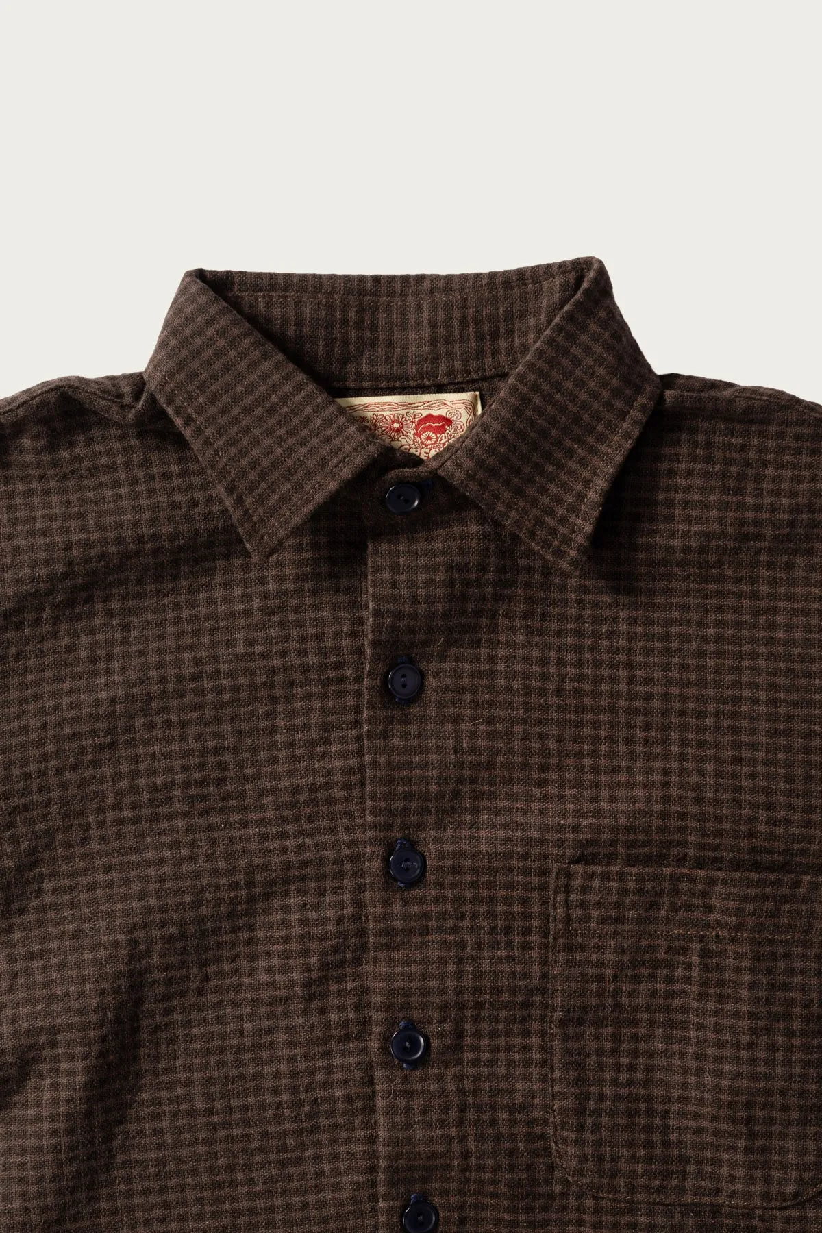 Wooly Gingham One Pocket Shirt - Brown sold by Canoe Club product image thumbnail 2