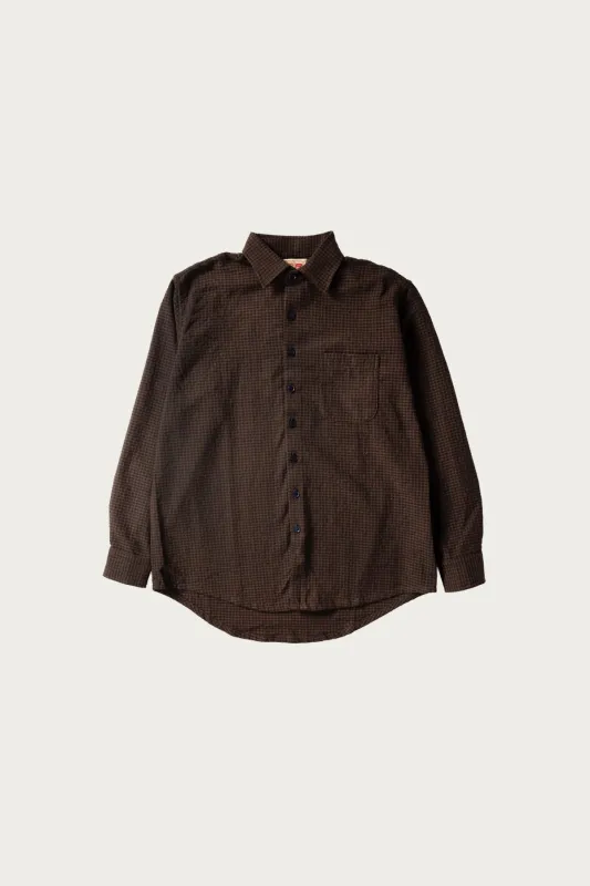 Wooly Gingham One Pocket Shirt - Brown sold by Canoe Club