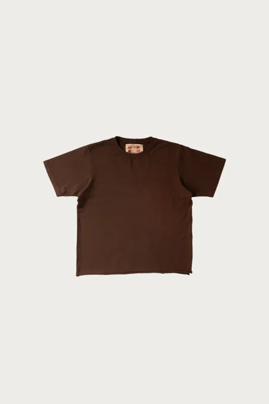 On The Farm Raw Hem Tee - Cocoa made by Canoe Club