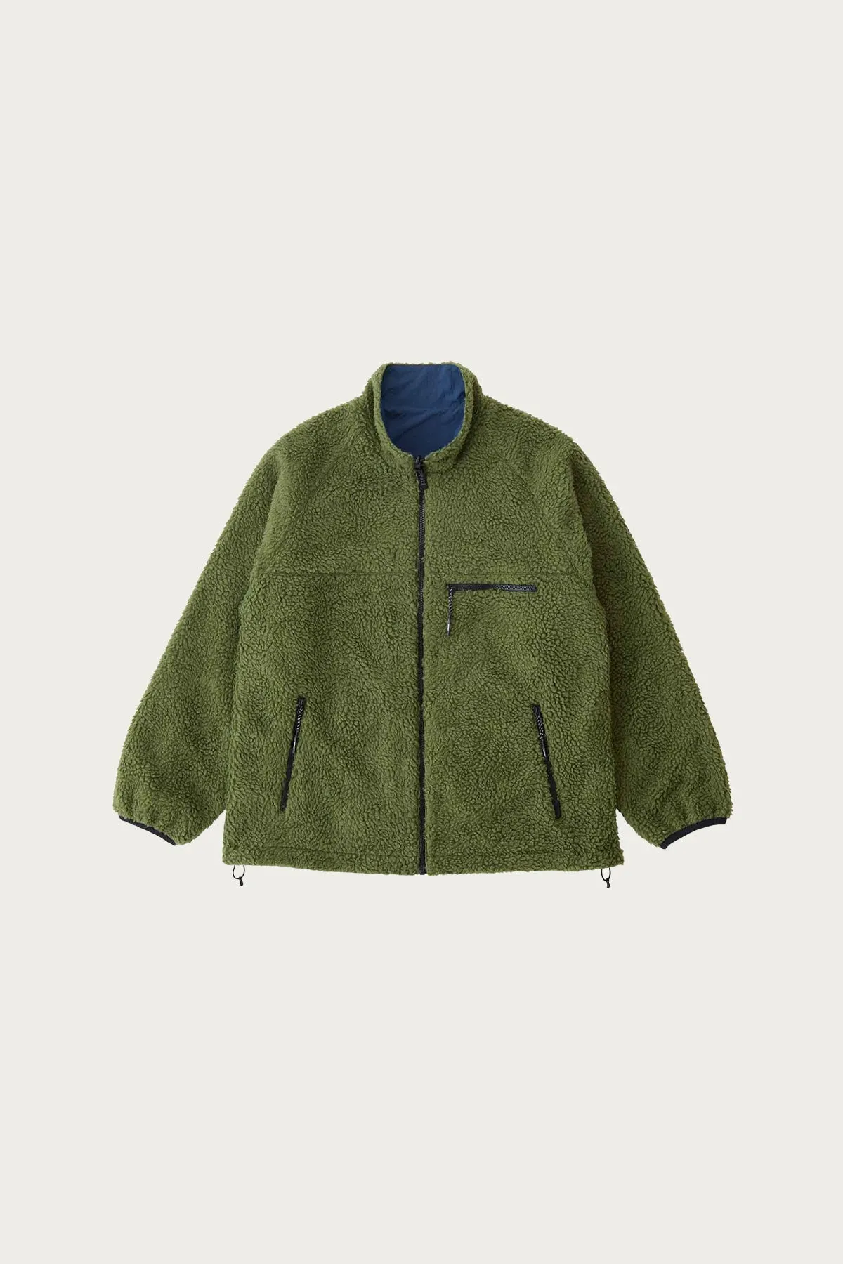 Reversible Sherpa Jacket - Olive/Dusty Navy sold by Canoe Club