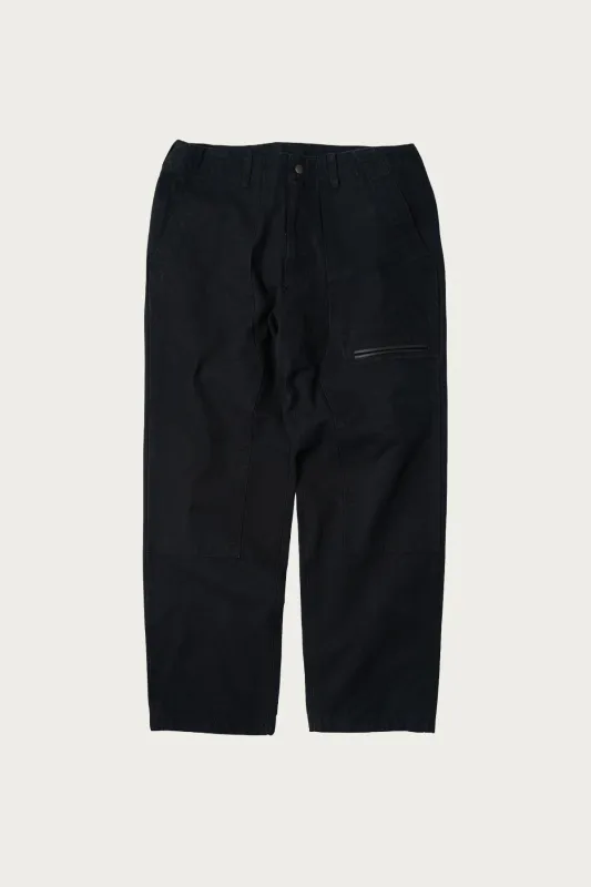 Heavy Canvas Destroyed Double Knee Pants - Black sold by Canoe Club