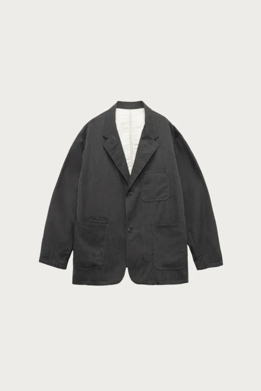 Wool Gabardine Club Jacket - Charcoal sold by Canoe Club