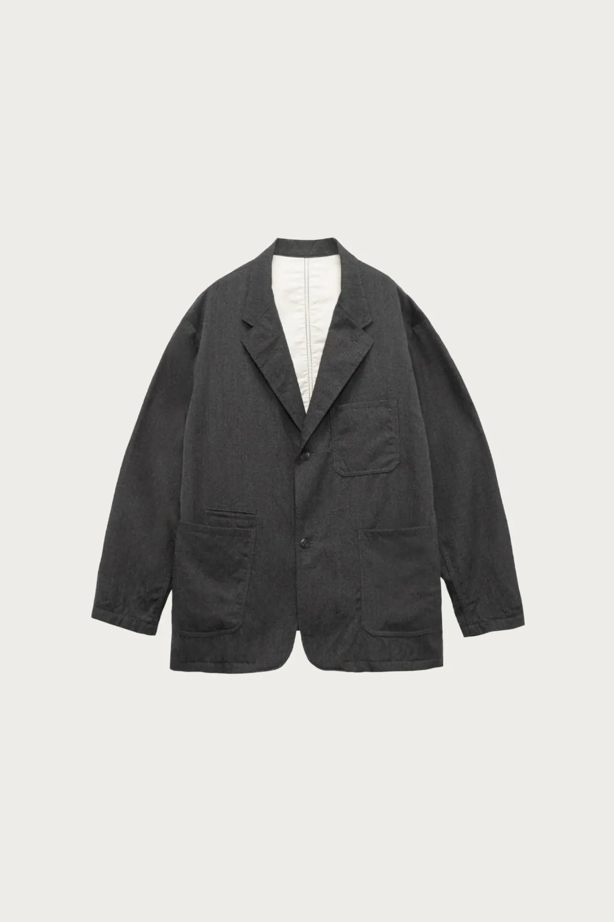 Wool Gabardine Club Jacket - Charcoal sold by Canoe Club