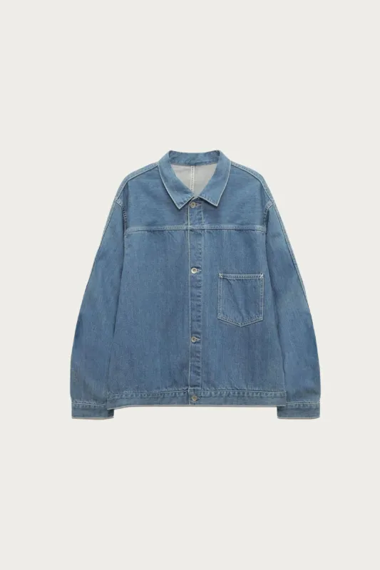 Short Denim Jacket - Light Indigo made by Nanamica