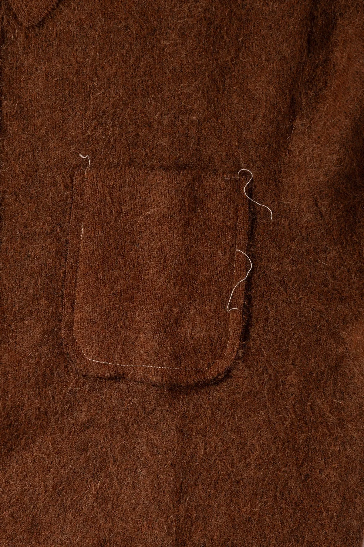 Hairy Cardigan - Brown Mohair Wool sold by Canoe Club product image thumbnail 3