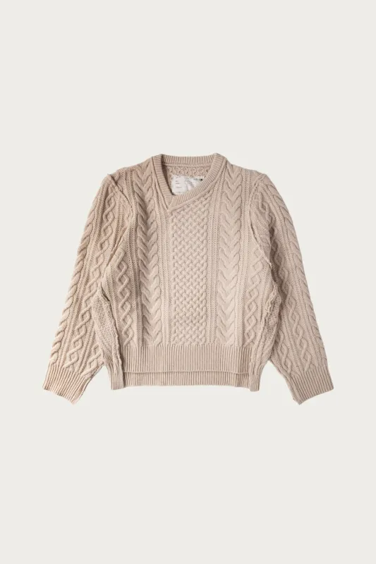 Frankenstein Cable Knit - Natural Off-White sold by Canoe Club
