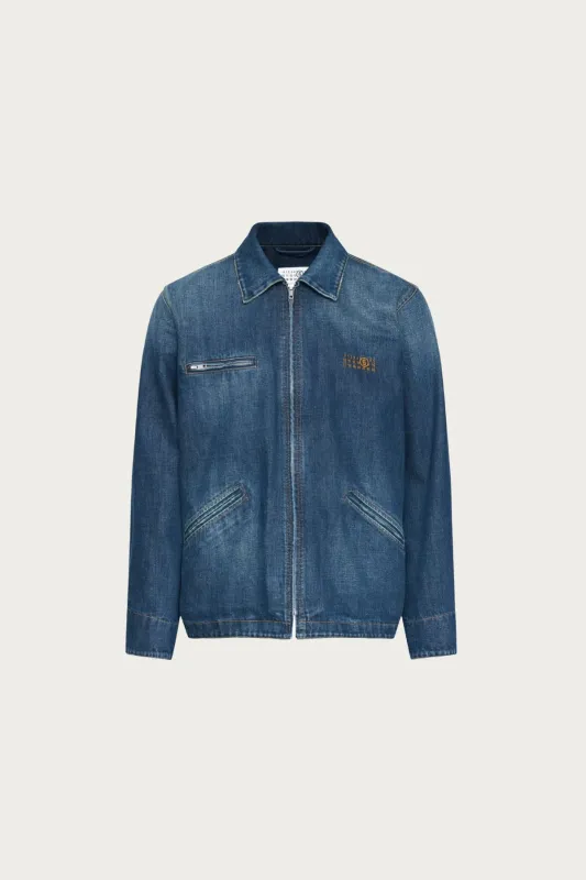 Numerals Zip Up Denim Jacket - Faded Indigo made by Maison Margiela