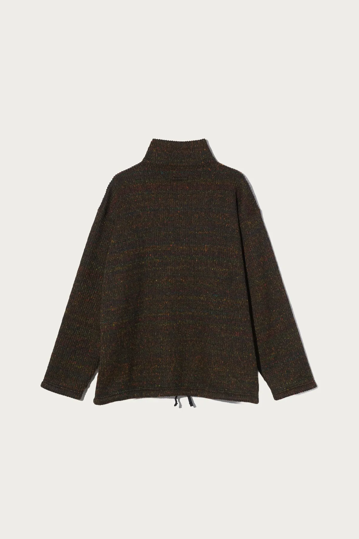 Zip Mock Neck - Brown Wool Poly Nep Sweater Knit sold by Canoe Club product image thumbnail 2